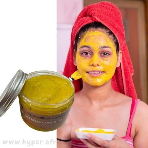 🧖‍♀️ Masque Visage CURCUMA & GINGEMBRE – Éclat & Pureté Naturelle